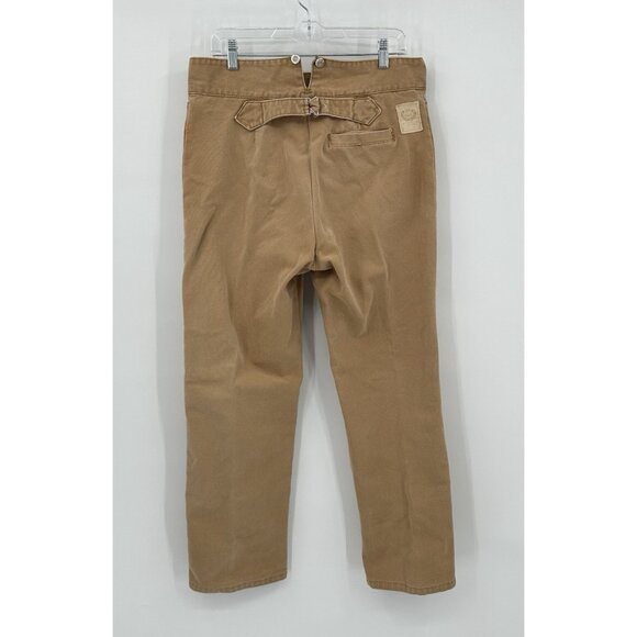 vintage WAH MAKER frontier pants trousers canvas western back buckle khaki 34 - Picture 6 of 10